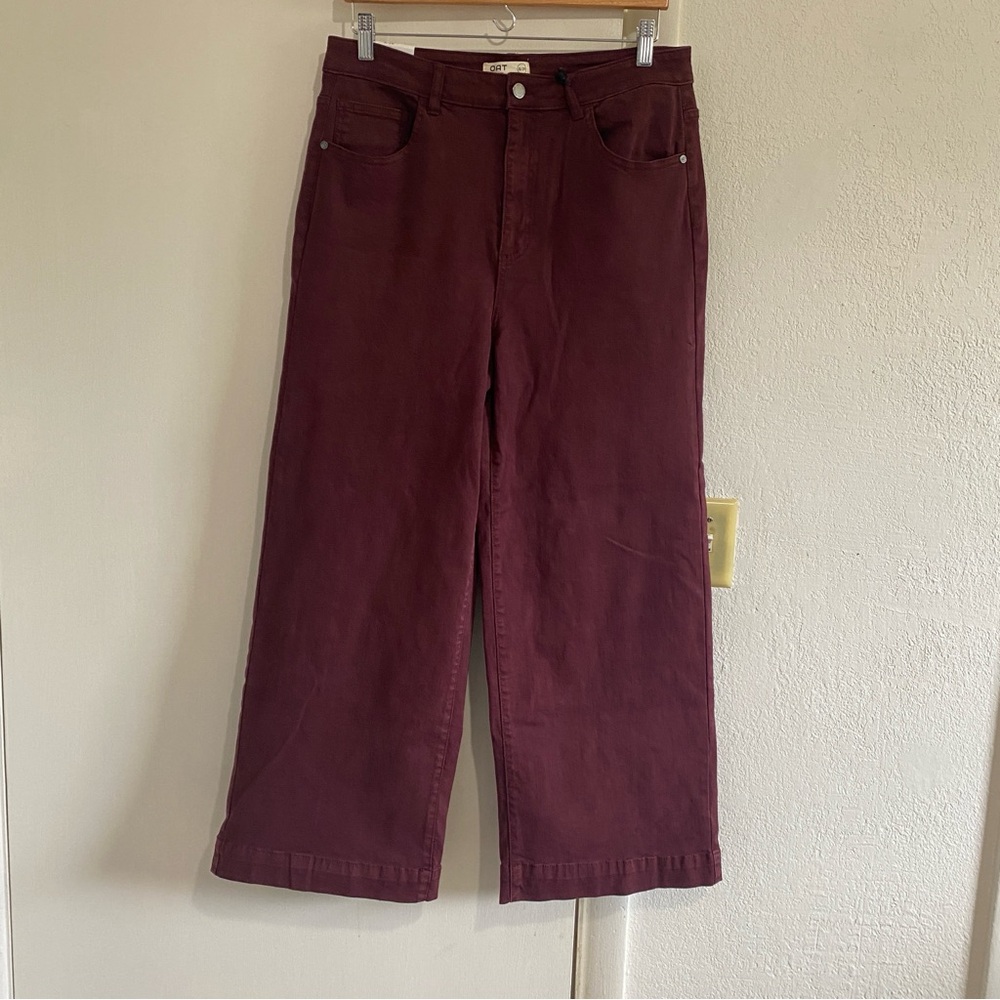 Oat New York Straight Leg Pants in Deep Burgundy NWT